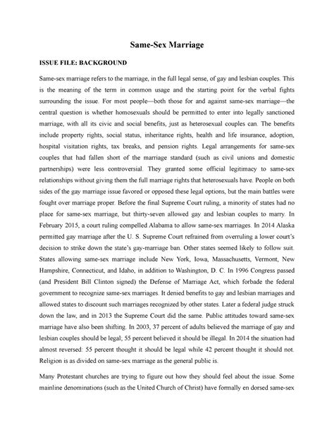 same sex marriage tekstong argumentatibo|Legal Status of Same.
